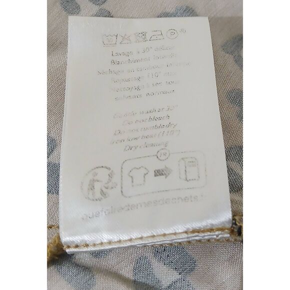 Sezane womens 38eu / usa 6 leopard midi viscose silk skirt tan excellent condt - Picture 7 of 7